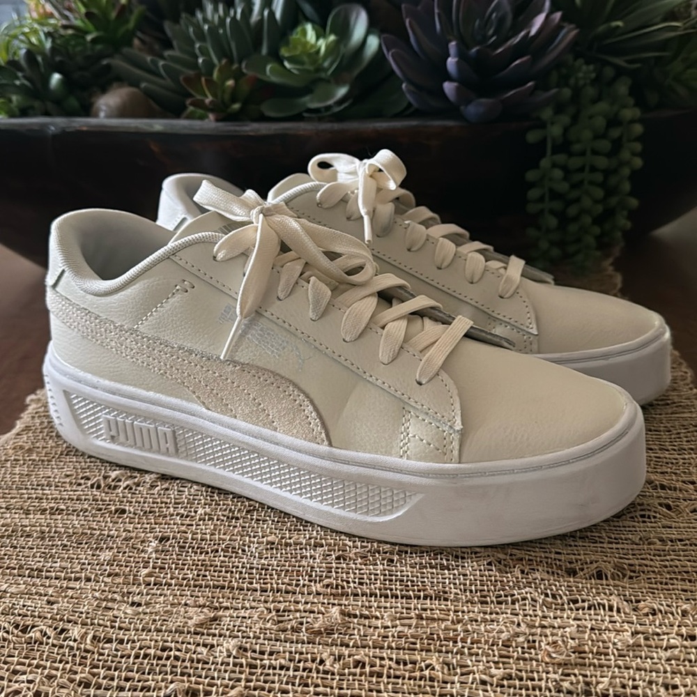 Puma Smash Platform V3 Mono Twist Sneaker Frosted Ivory